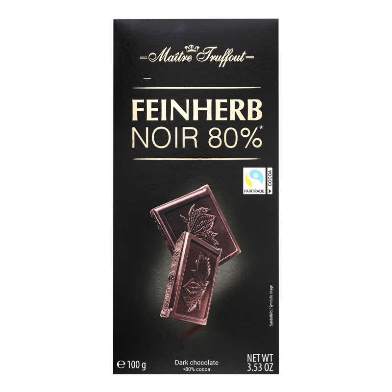 Шоколад 80% чорний Преміум Екстра Maitre Truffout к/у