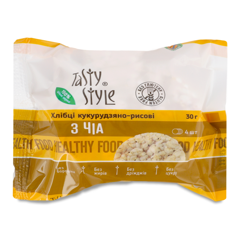 Хлібці Кукурудзяно-рисові з Чіа 30г Тейсті Стайл