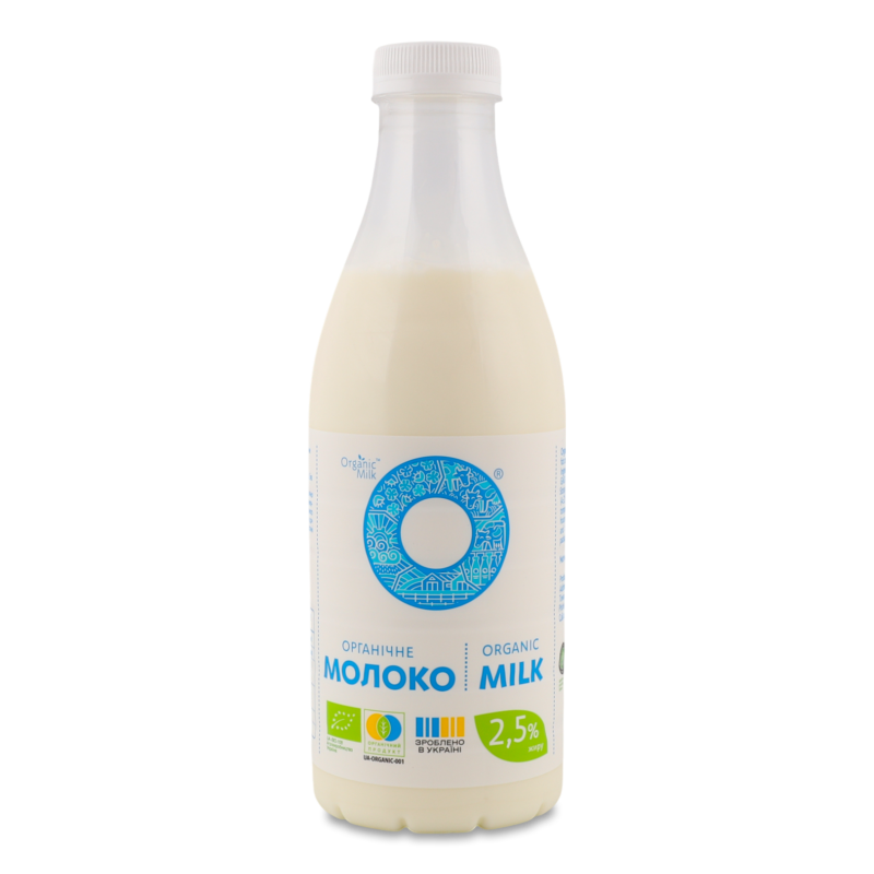 Молоко Органічне пастеризоване 2,5%, 900г пет Органік Мілк