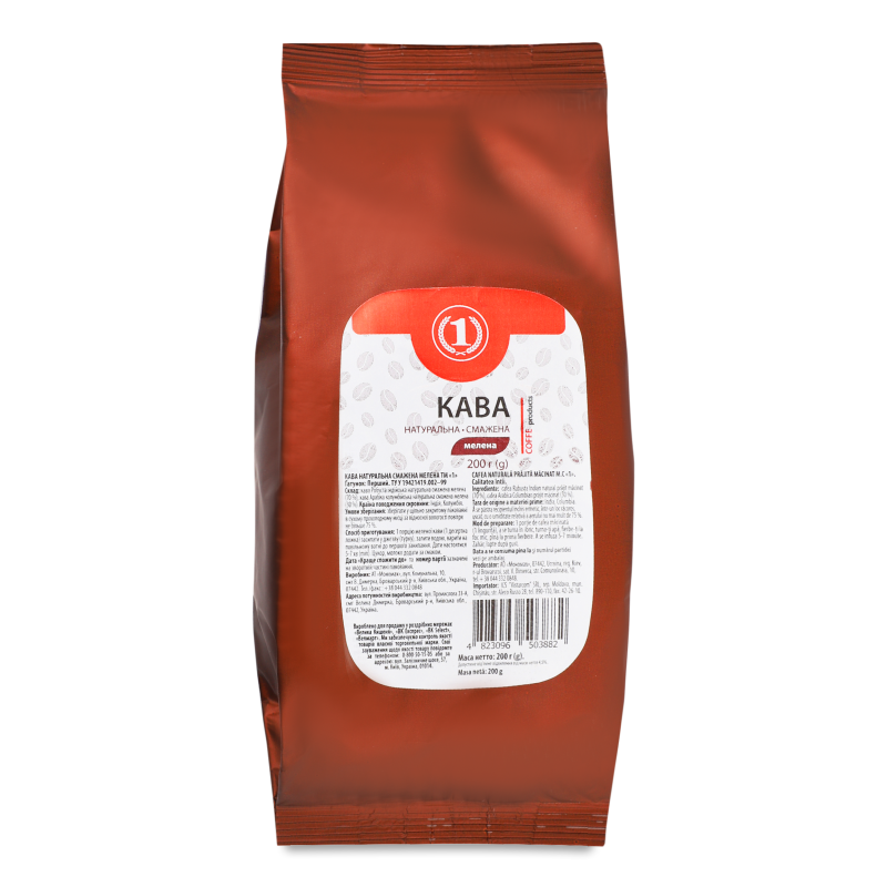 Кава натуральна мелена смажена 200г ТМ “1”