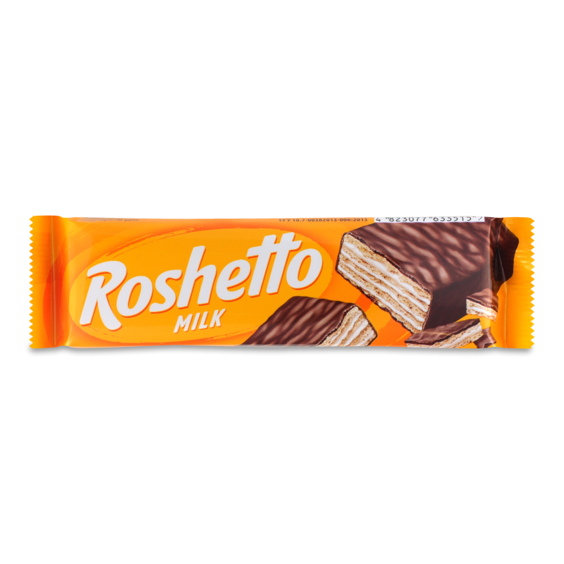 Вафлі Roshetto Milk глазуровані 34г Roshen