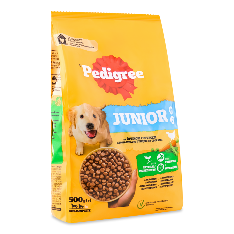 Корм д/цуценят Джуніор з птицею та овочами сухий 500г Pedigree