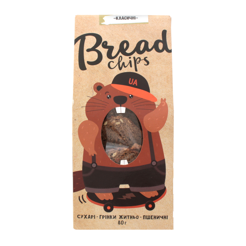 Сухарі грінки житньо-пшеничні Класичні Bread Chips м/у