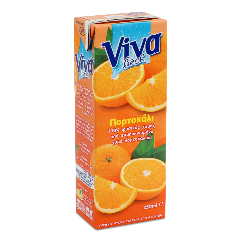 Сік апельсиновий 100% 250мл т/п Viva Fresh
