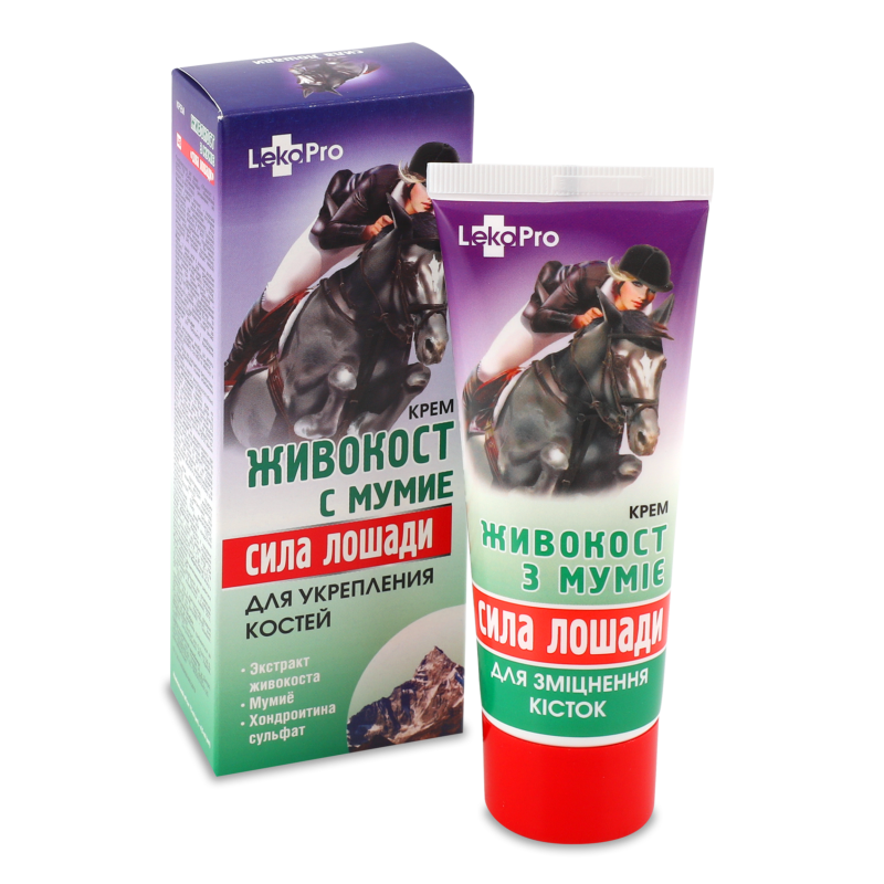 Крем д/зміцнення кісток Сила коня Живокост з муміє 75мл ЛекоПро