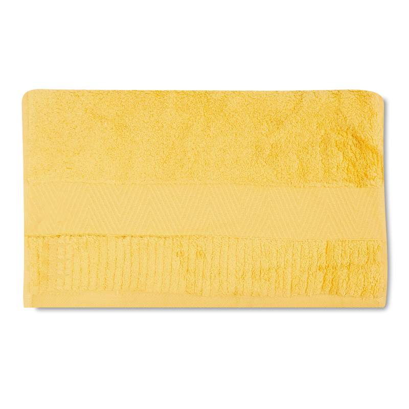 Рушник жовтий махровий зеро твіст з бордюром 40*70см 600г/м2 ГМ Текстайл