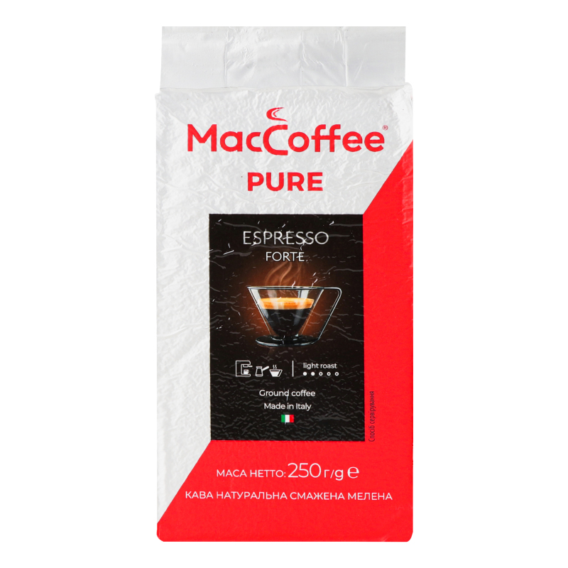 Кофе натуральный жареный молотый Espresso Forte Pure MacCoffee в/у 250г ...
