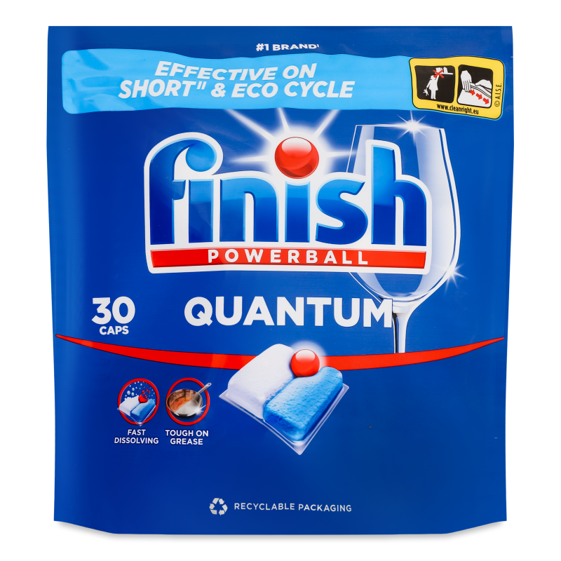 Капсули д/миття посуду в посудомийних машинах Quantum 30шт зіп/пакет Finish