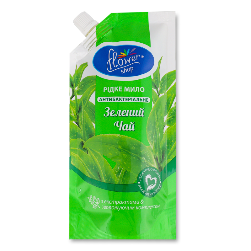 Мило рідке Зелений чай антибактеріальне 300мл д/п Флауершоп