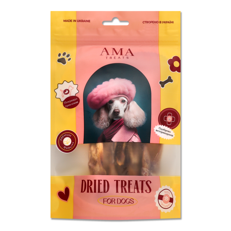 Ласощі д/собак Вуха кролячі 5шт AMA Treats