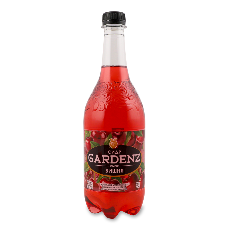 Сидр смак Вишня солодкий газований 5% 750мл пет Gardenz