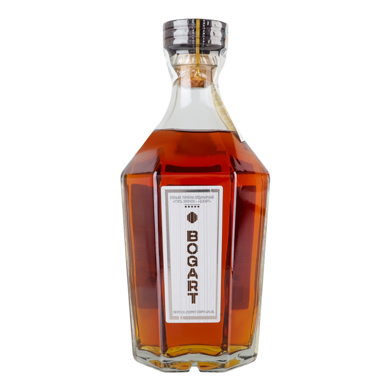 Коньяк 0.5л 40% ординарный 5 звезд Bogart бут Bogart(4820242570149