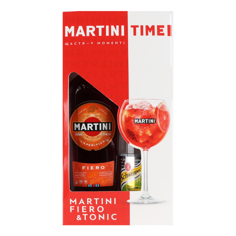 Набор вермут 0.75л 14.9 красный десертный Fiero Martini+напиток