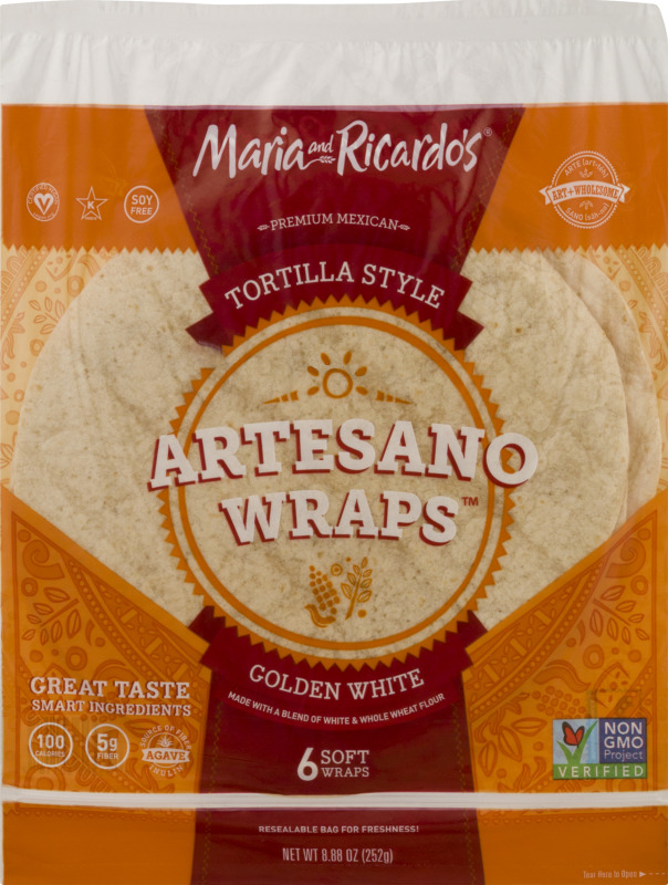 Maria And Ricardo's Artesano Wraps Tortilla Style Golden White - 6 CT ...