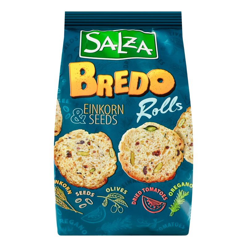 Сухарики хлібні хрусткі Einkorn&Seeds Bredo Rolls Salza м/у