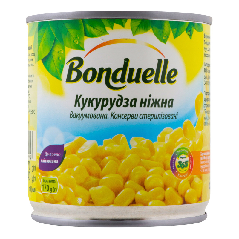 Кукуруза Bonduelle нежная ж/б ключ 170г/212мл Bonduelle 3083680015394 ...