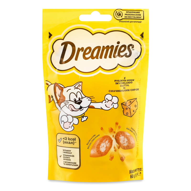 Ласощі д/котів з сиром 60г Dreamies