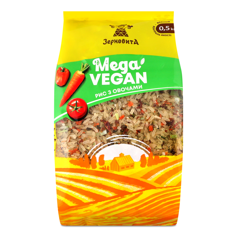 Рис Mega Vegan з овочами 500г Зерновита