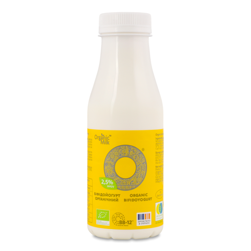 Біфідойогурт питний органічний 2,5% 280г пет Organic Milk