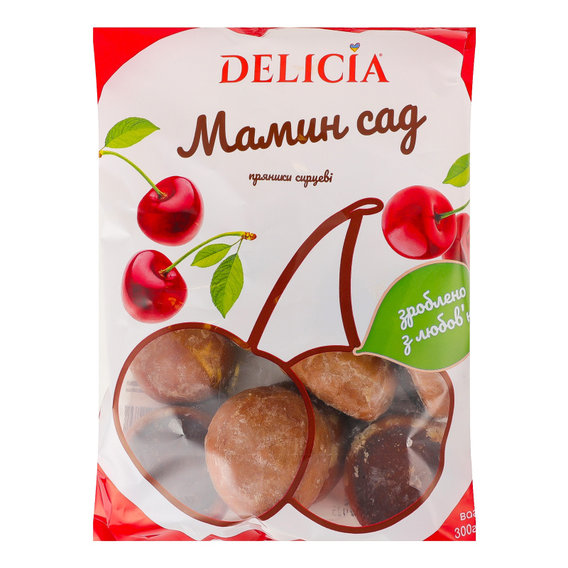 Пряники сирцеві зі смаком вишні Мамин сад Delicia м/у