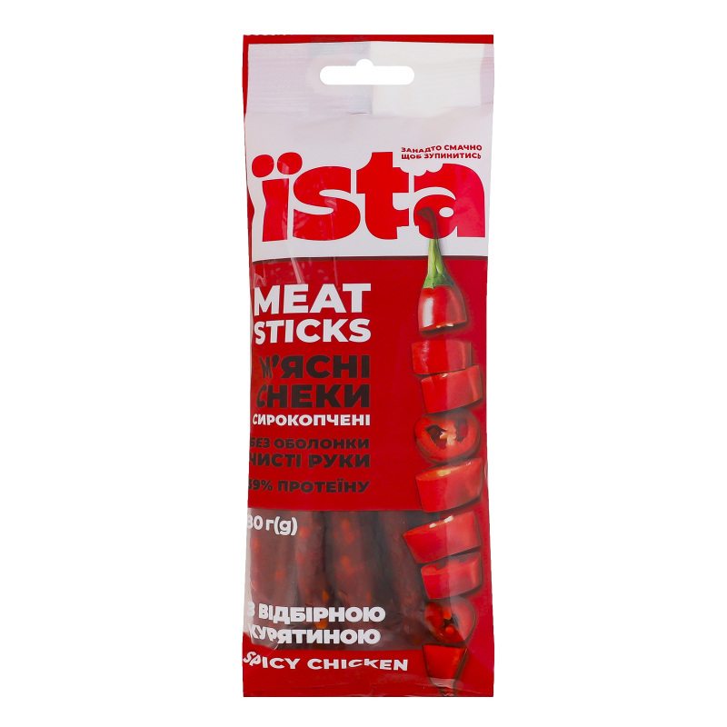 Снеки мясные Spicy сhicken Їsta с/к м/у 80г Їsta(4823079006829