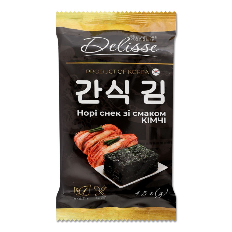 Норі-снек з смаком Кімчі 4,5г Delisse