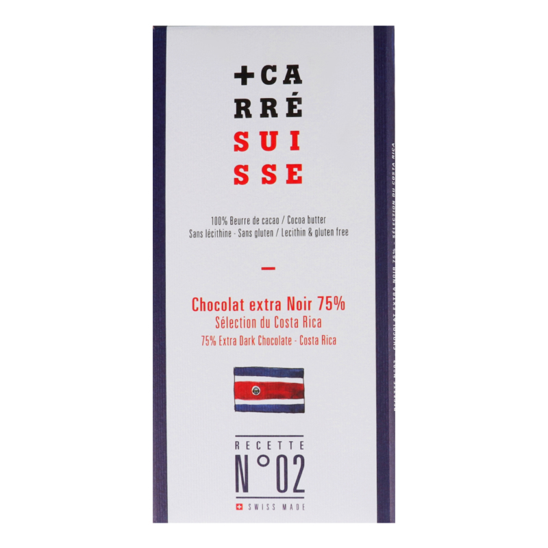 Шоколад 75% екстра-чорний №02 Carre Suisse к/у