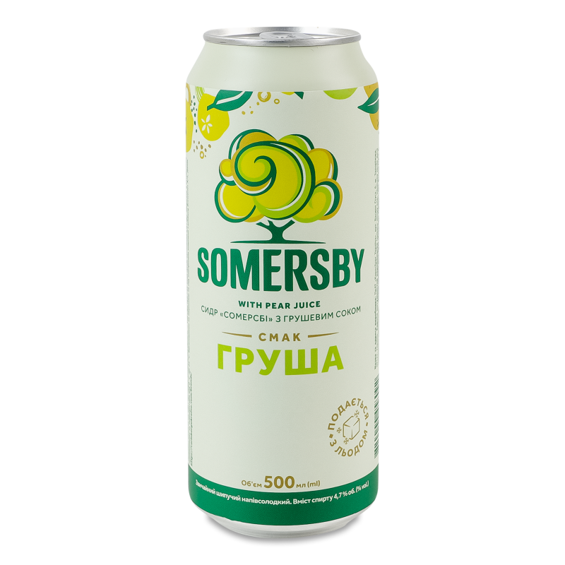 Сидр Смак Груша н/солодкий 4,7% 0,5л ж/б Somersby