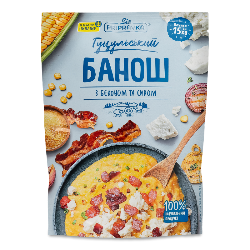 Суміш д/приготування баноша Гуцульський банош з беконом та сиром 160г Приправка