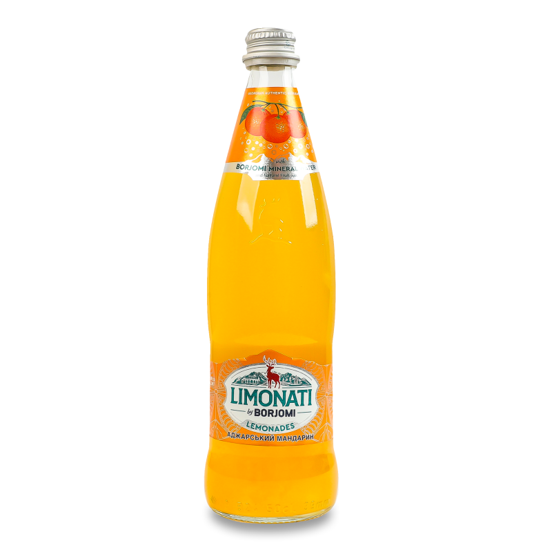 Напій безалкогольний Limonati Аджарський мандарин соковий сильногазований 500мл скло Borjomi