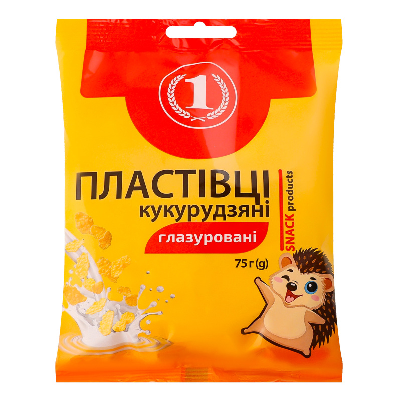 Пластівці кукурудзяні глазуровані цукровою глазур'ю ТМ "1" м/у