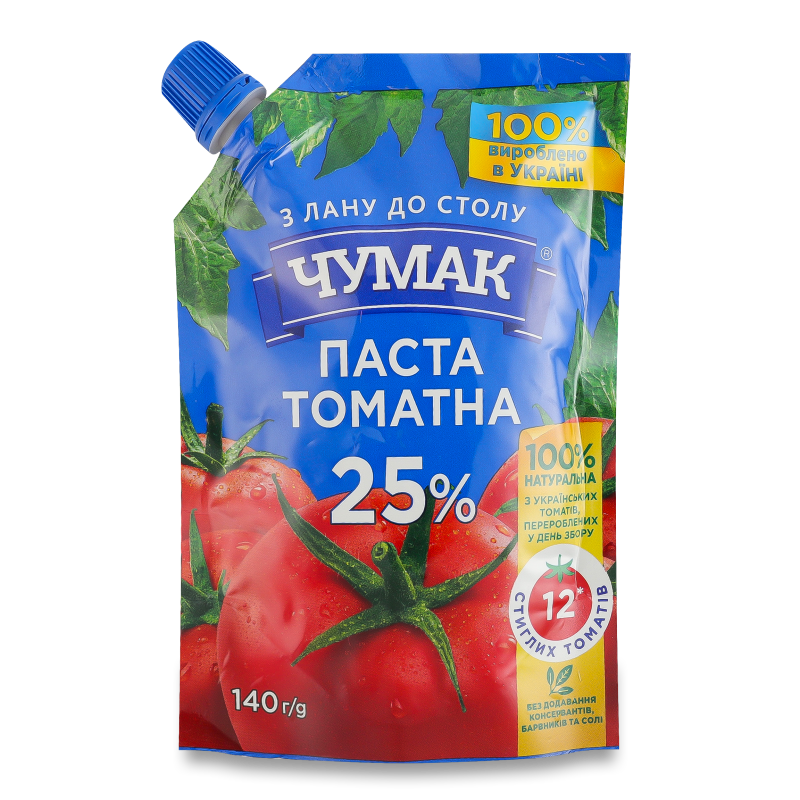 Томатна паста 25% 140г д/п Чумак