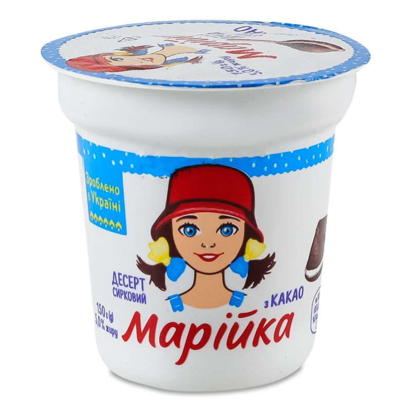 Десерт сирковий з какао 5% 150г стакан Марійка