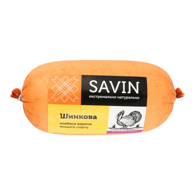 Ковбаса варена з м'яса птиці Шинкова Savin Product в/с кг