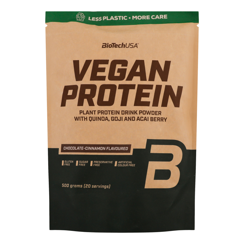 Порошок білковий для напоїв рослинний Шоколад-кориця Vegan protein BioTechUSA