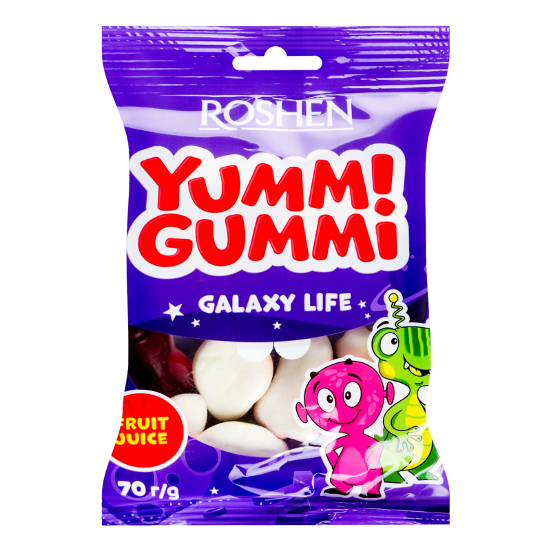Конфеты желейные Galaxy Life Yummi Gummi Roshen м/у 70г Roshen ...