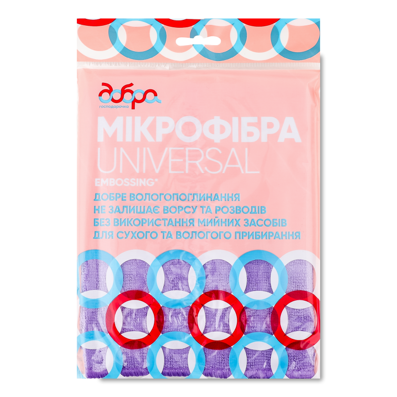 Серветка д/прибирання Embossing мікрофібра з тисненням 35*30см Добра господарочка