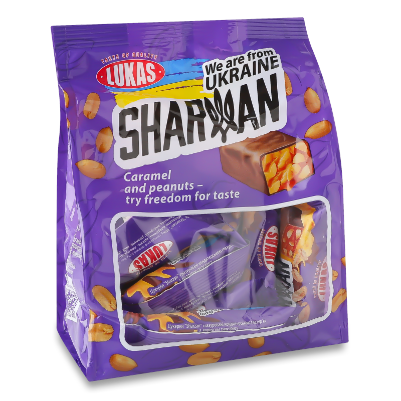 Цукерки Sharzan глазуровані 200г Lukas