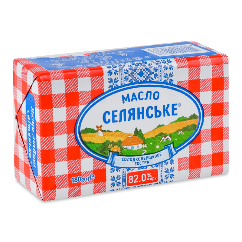 Масло Екстра солодковершкове 82% 180г Селянське