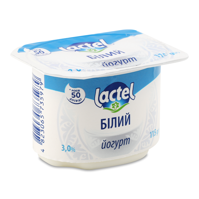 Йогурт білий 3% 115г стакан Lactel