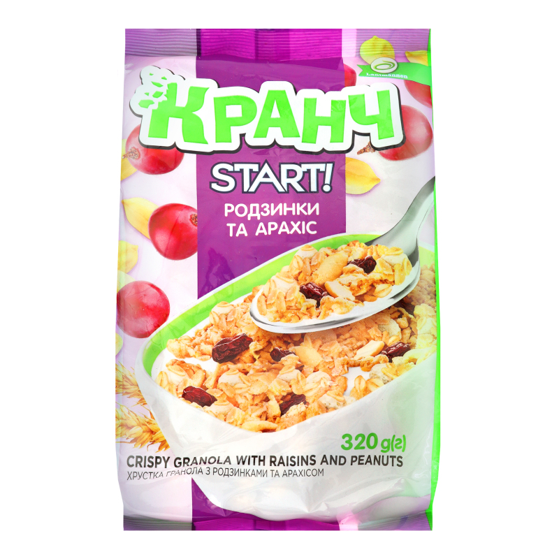 Гранола хрустка з родзинками та арахісом Кранч Start! м/у