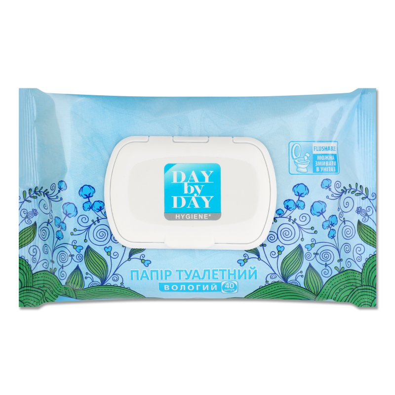 Папір туалетний вологий 40шт Day by Day