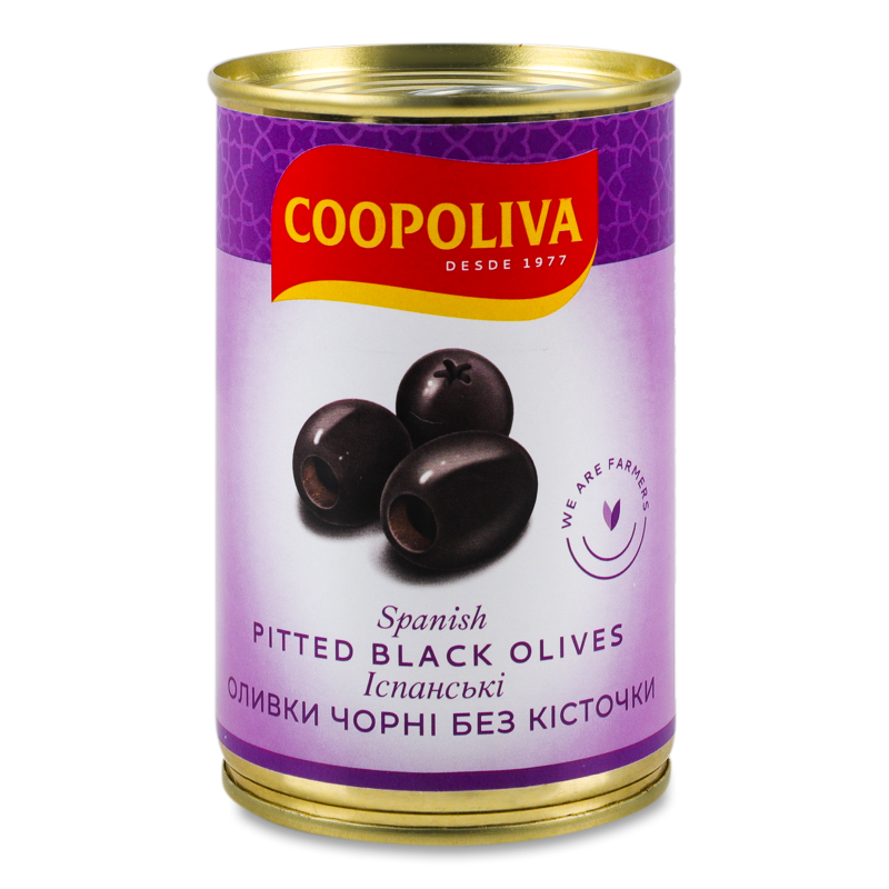 Маслини чорні б/к 314мл ж/б з ключем Куполіва
