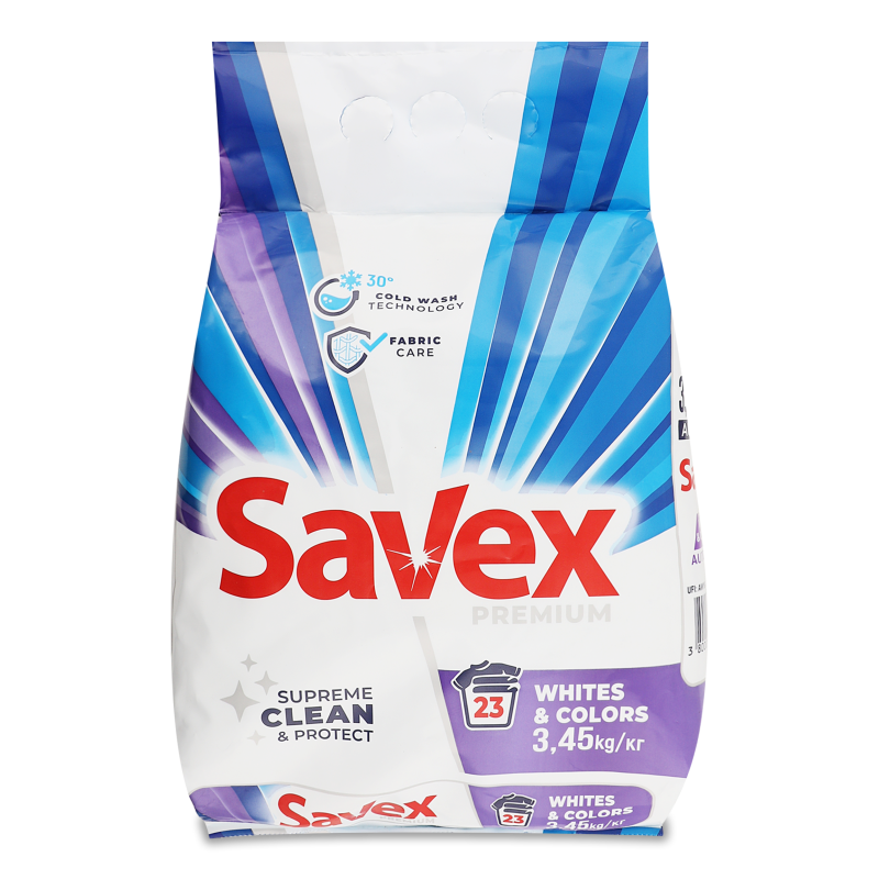 Засіб миючий порошкоподібний Premium White&Color автомат 3,45кг Savex