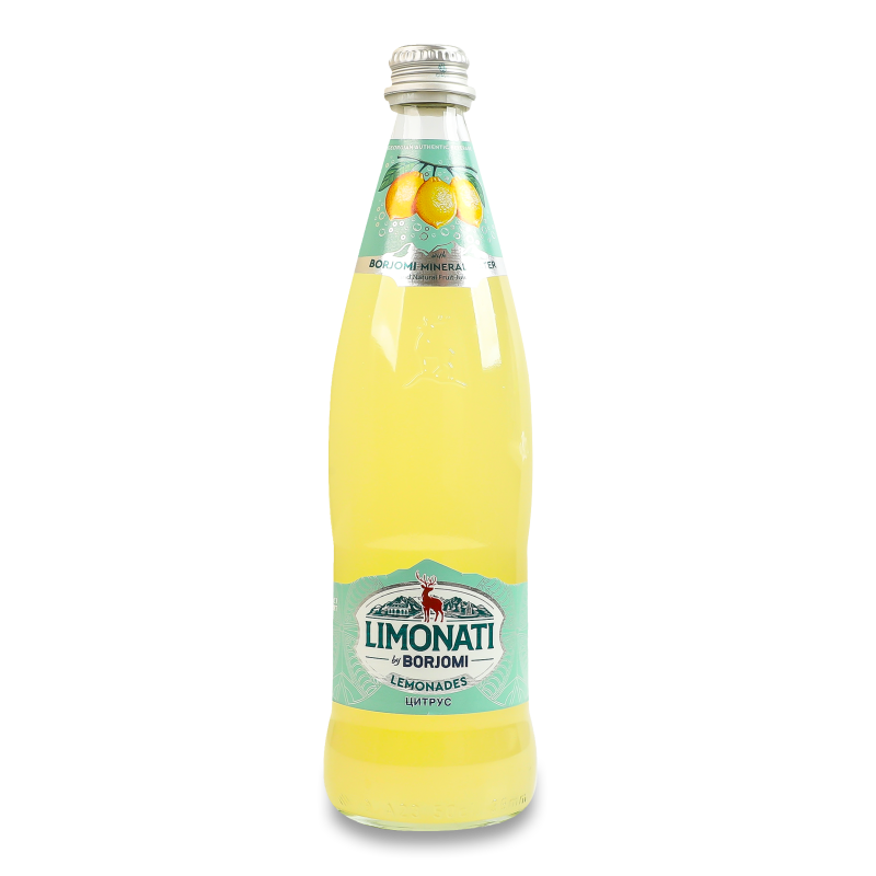 Напій безалкогольний Limonati Цитрус соковий сильногазований 500мл скло Borjomi