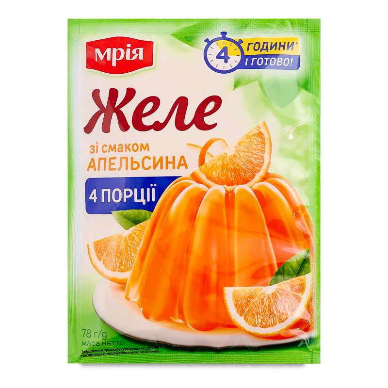 Желе з смаком апельсина 78г Мрія