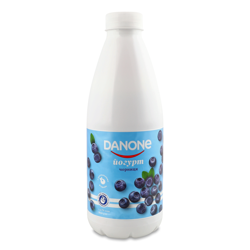 Йогурт питний з наповнювачем Чорниця 1,5% 800г пет Danone