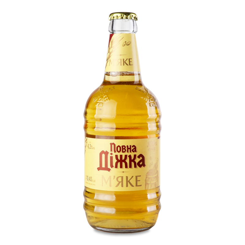 Пиво М”яке світле 4,2% 0,45л скло Повна Дiжка