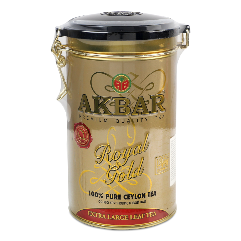 Чай Royal Gold чорний крупнолистовий 150г ж/б Akbar