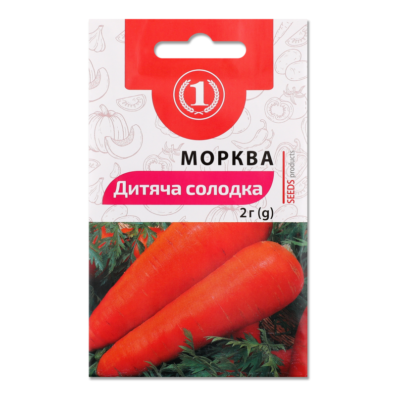 Насіння Морква Дитяча солодка 2г ТМ “1”